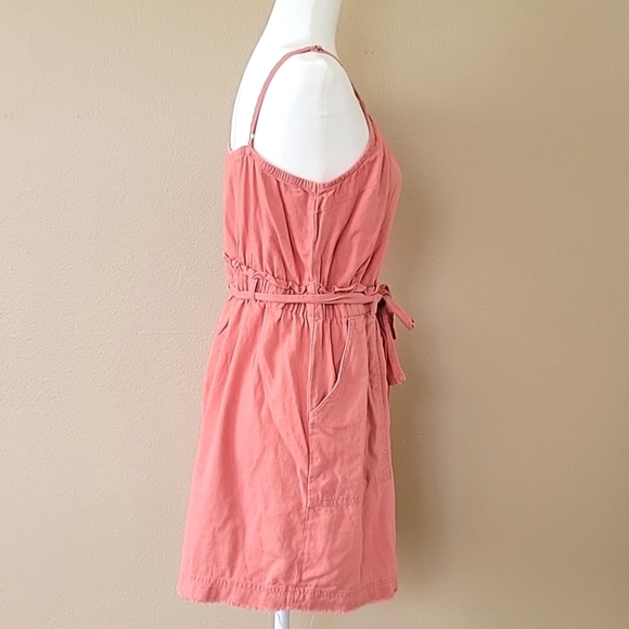 Splendid Pink Linen Blend Frayed Hem Mini Sundress Beach Boho Girly - Size Large - Picture 4 of 10
